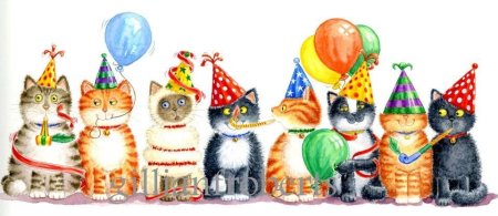 С днем рождения коты Рисованные