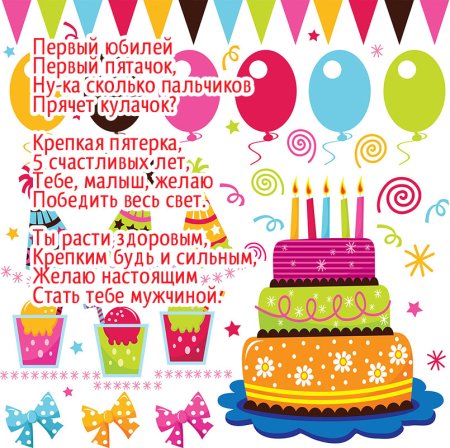 С днём рождения 5 лет мальчику