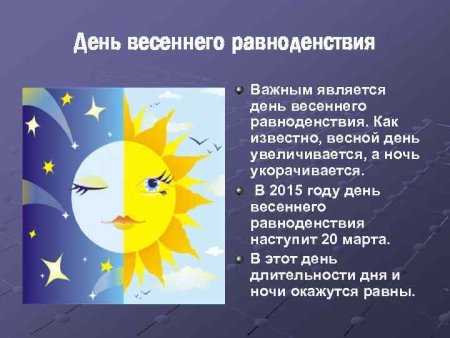 Весеннее равноденствие для детей