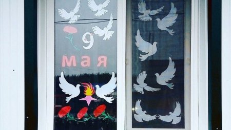 Украсить окна к 9 мая в школе