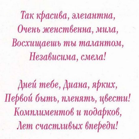 С днём ангела Дианочка
