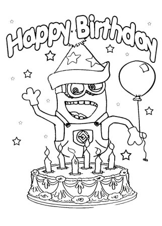 Раскраска с днем рождения для мальчика