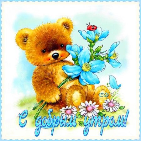 Мишка с цветами