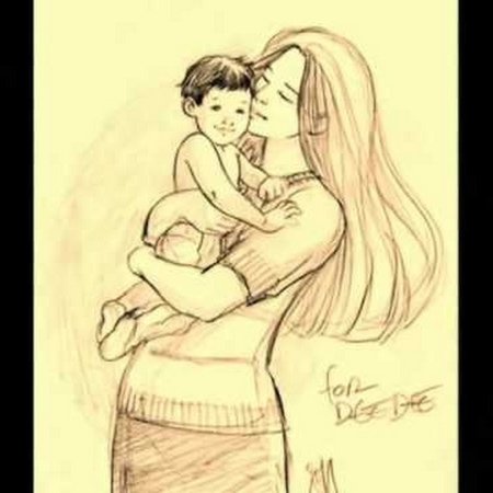 Рисунок мамы для срисовки