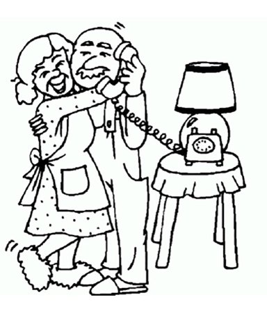 Раскраска бабушка и дедушка