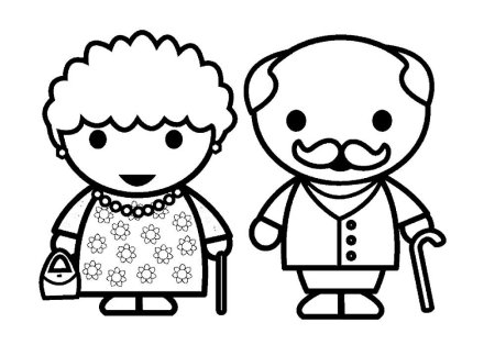 Раскраска бабушка и дедушка