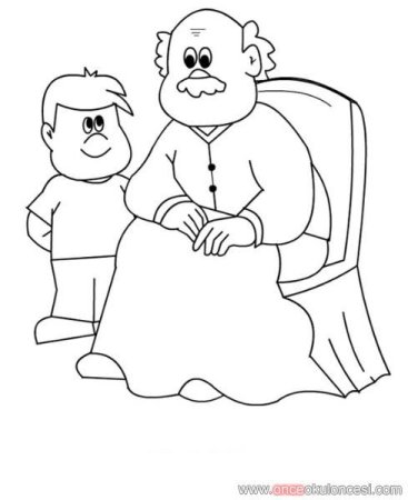 Раскраска бабушка и дедушка