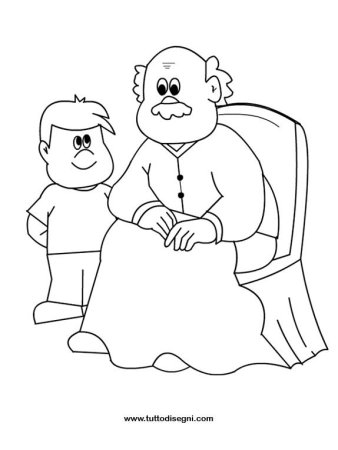 Раскраска дедушка и внук