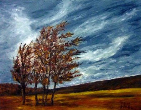 Осенний ветер живопись