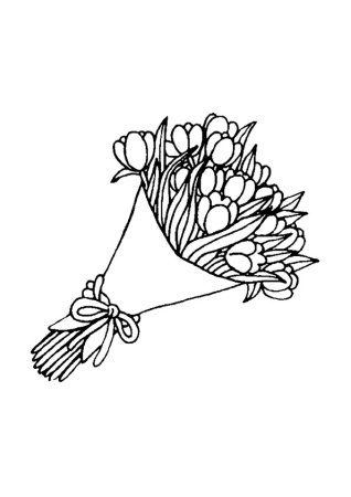 Раскраска цветы букет