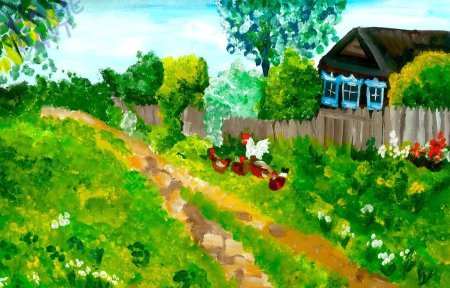 Деревня рисунок