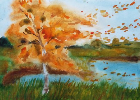 Осенний пейзаж пятнами