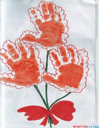 Рисование ладошками на 23 февраля