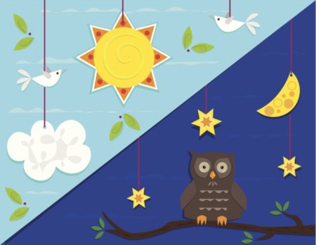 Сказочное объяснение смены дня и ночи рисунок