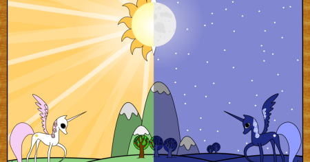 Селестия и Луна день и ночь