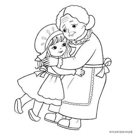 Раскраска бабушка