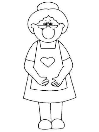 Раскраска бабушка