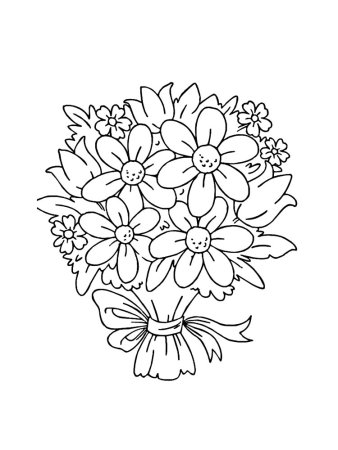 Цветы для мамы рисунок