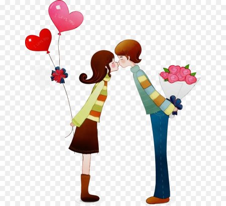 Влюбленная пара мультяшки