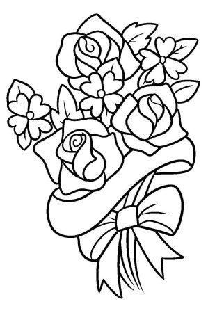 Раскраска букет роз