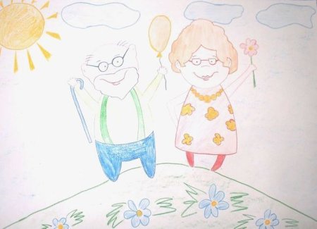 Бабушка и дедушка рисунок