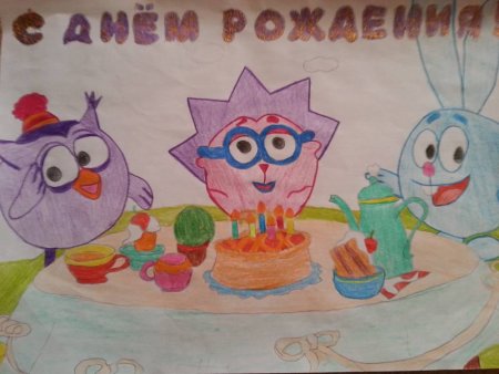 Раскраска торт на день рождения