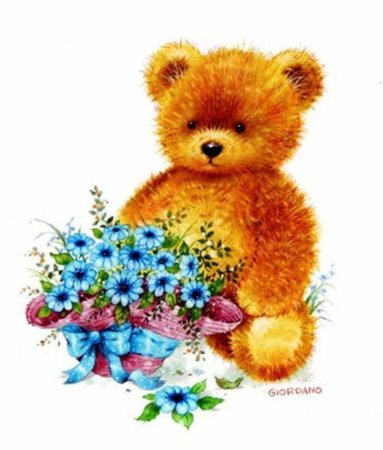 Символ дня матери в России плюшевый медведь и Незабудка
