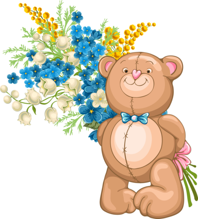 Мишка с незабудками