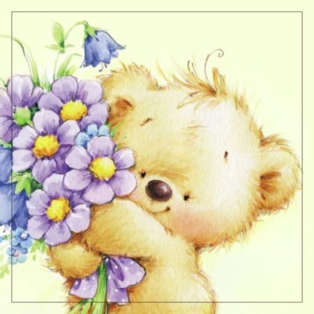 Открытки маме на день рождения с мишкой