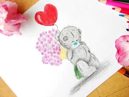 Подарок маме рисунок мишка