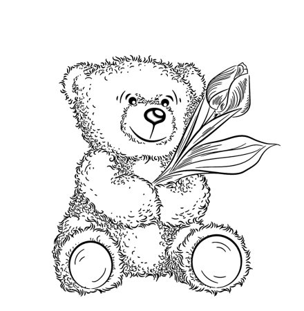 Медвежонок Тедди с цветами