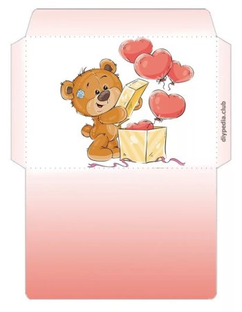 Конверт с днем рождения макет