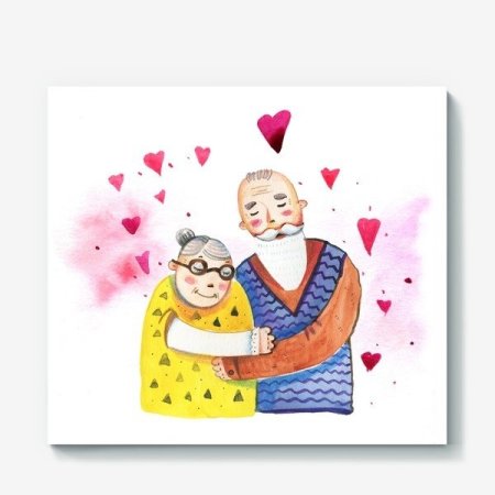 Рисунок на годовщину свадьбы бабушке и дедушке