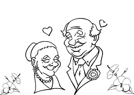 День пожилого человека раскраска