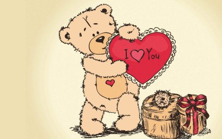 Мишка с сердцем рисунок