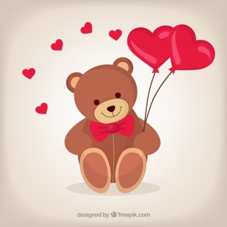 Медведь с сердечком рисунок