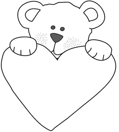 Медвежонок с сердечком карандашом