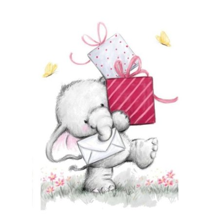 Мишка с подарком рисунок