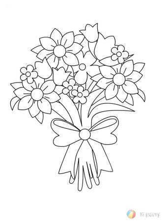 Букет раскраска