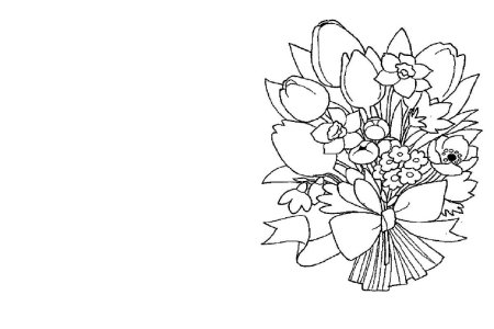 Ваза с цветами раскраска