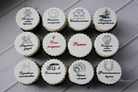 Капкейки с пожеланиями для мужчин