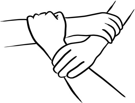 Рукопожатия скрещенных рук