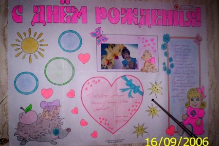 С днем рождения. Плакат