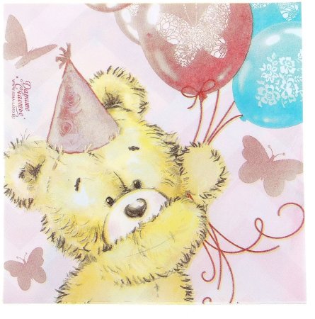 Мишка с шариками на день рождения