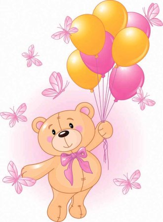 Мишка с шариками вектор