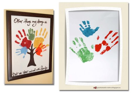 Открытка с отпечатками ладошек