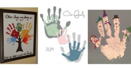 Открытка с отпечатком руки ребенка