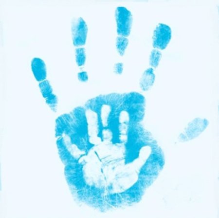 Открытка с отпечатками ладошек