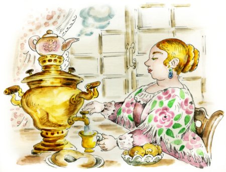 Бабушка с самоваром