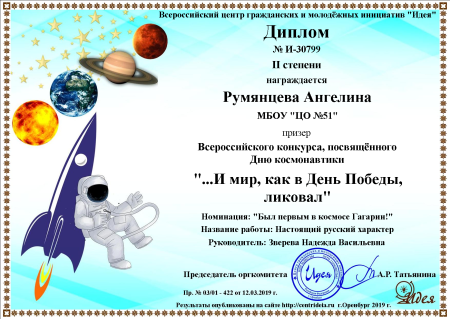 Номинации ко Дню космонавтики